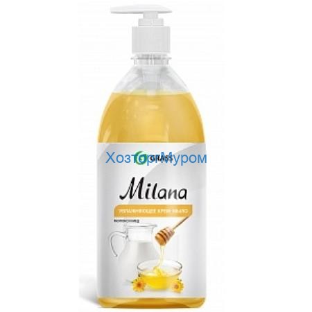 Жидкое крем-мыло Milana молоко и мед с дозатором 1,0 л., Grass 126101