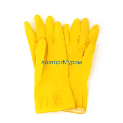 Перчатки латексные р-р M "Vetta", желтые, хозяйственные,
