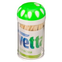 Зубочистки Vetta, 100шт, бамбук, пластиковая упаковка