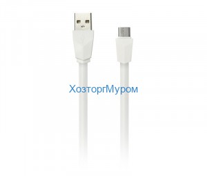 Шнур USB  - micro USB, плоский, длина 1,2 м, белый, Smartbuy iK-12r white
