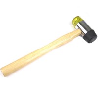Молоток-киянка 35 мм, резина/пластик, деревянная ручка, Практик 66243