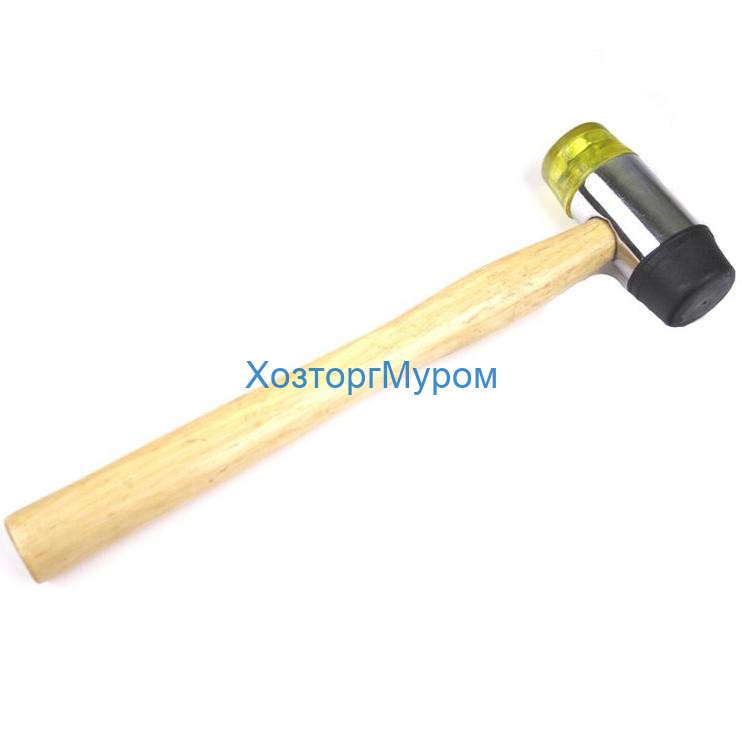 Молоток-киянка 35 мм, резина/пластик, деревянная ручка, Практик 66243