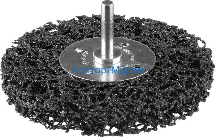 Щетка дисковая для дрели 100мм, нейлоновая проволока с абразивным покрытием, Зубр 35162-100