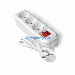 Удлинитель 3х2м. евро, выключатель 3500Вт, 16A провод 3х1,0кв.мм, UNIVersal S-303 4418