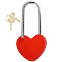 Замок висячий (навесной) Аллюр "Сердечко" красный с 2 ключами