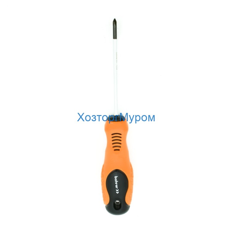 Отвёртка PH 0х75 мм (сталь CrV) двухкомпонентная ручка, Мастер Bohrer 42200075