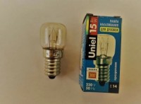 Лампа накаливания 15W Е14 /300С//для печей и духовок/, Uniel