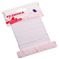 Резинка бельевая 1,0смх2,2м, белая, полиэстер