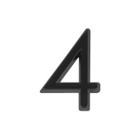Цифра дверная Fuaro "4" самоклеящаяся ABS (50х37) BL черный
