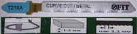 Пилка для эл.лобзика 50/76/1,1 мм, Т218A, HSS, FIT (по металлу) (2) 40965
