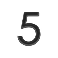 Цифра дверная Fuaro "5" самоклеящаяся ABS (50х37) BL черный