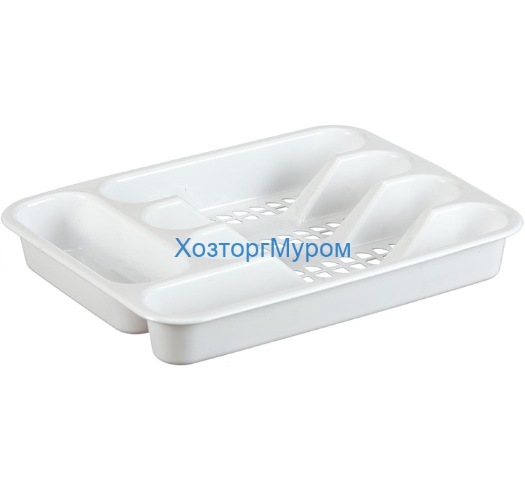 Лоток для столовых приборов сетчатый, белый, М-пластика М1142