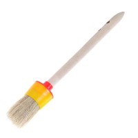 Кисть круглая № 02 (20мм) Hobbi, деревянная ручка, пластиковые обойма и бандаж