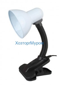 Светильник на прищепке пластик, металл Е27, 220В, 40Вт белый, Ultraflash UF-320P C01