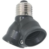 Эл. патрон переходник с цоколя E27 на 2хE27 черный Ecola A7T27BEAY