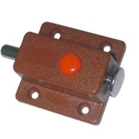 Шпингалет автоматический с кнопкой 07-211 коричневый