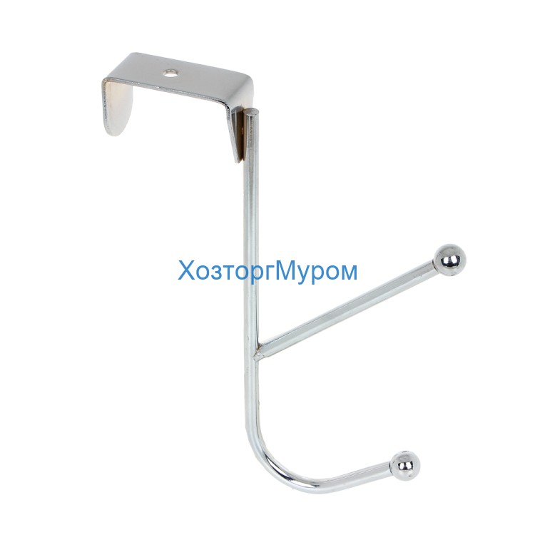 Крючок на дверь, двойной, 13x15,5x2см, 90г, металл,VETTA