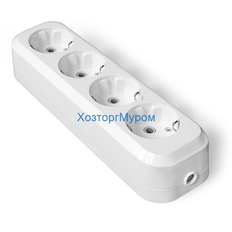 Колодка для удлинителя 4 гн. с/з,  IONICH 1522