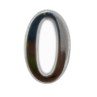 Цифра дверная ML "0" самоклеящаяся ABS h50мм CP хром