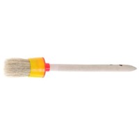 Кисть круглая № 08 (35мм) Hobbi, деревянная ручка, пластиковые обойма и бандаж