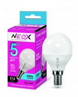 Лампа эн.сбер. NEOX LED 5W/4000/E14/230V - дневной свет шар