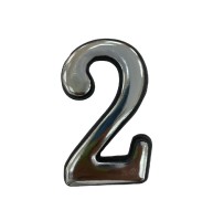 Цифра дверная ML "2" самоклеящаяся ABS h50мм CP хром