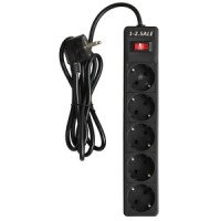 Фильтр сетевой 5х3,0м, 10А, черный, ПВС 3х0.75 1-2 E1М 901418