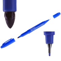 Маркер-краска синий 0,8-2,2мм, двухсторонний, перманентный, OfficeSpace DPM_1576BU