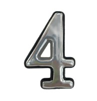 Цифра дверная ML "4" самоклеящаяся ABS h50мм CP хром