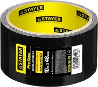 Армированная лента 48мм х 10м, универсальная, влагостойкая, черная, Prof Stayer 12086-50-10
