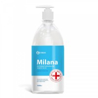 Жидкое крем-мыло Milana антибактериальное с дозатором 1,0 л., Grass 125435