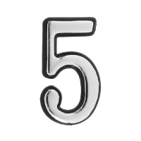 Цифра дверная ML "5" самоклеящаяся ABS h50мм CP хром