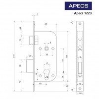 Замок врезной (корпус) Apecs 1200-AC (1223)