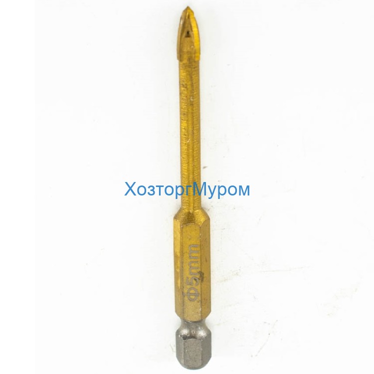 Сверло 5мм по стеклу и плитке, Tin, Профи 4+, Bohrer 32040050