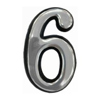 Цифра дверная ML "6" самоклеящаяся ABS h50мм CP хром