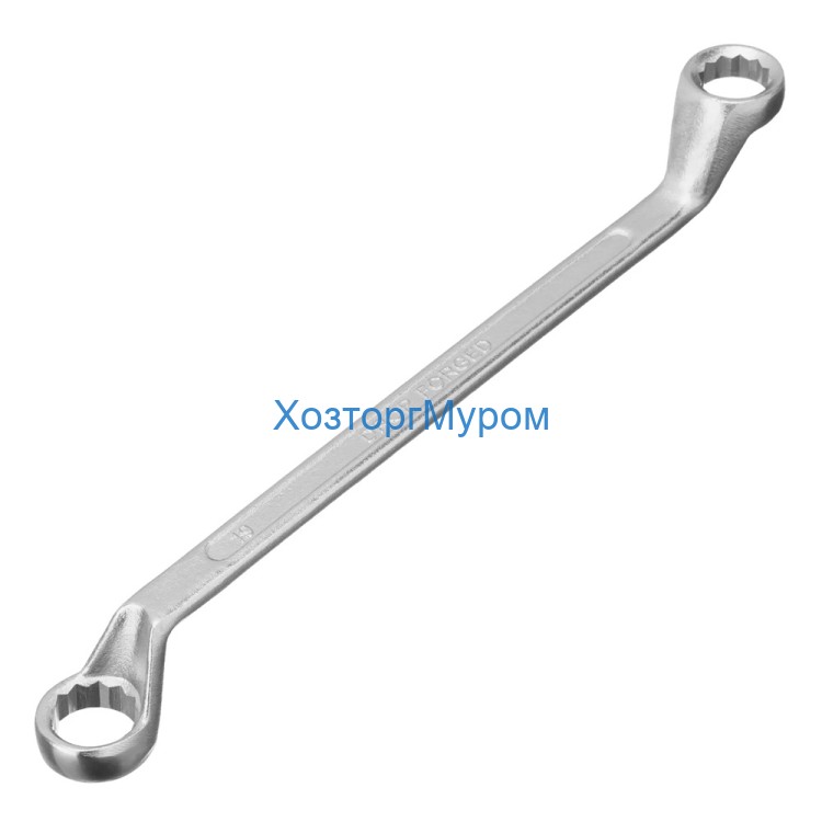 Ключ 19х22 мм, гнуто-накидной, белый цинк, Hobbi