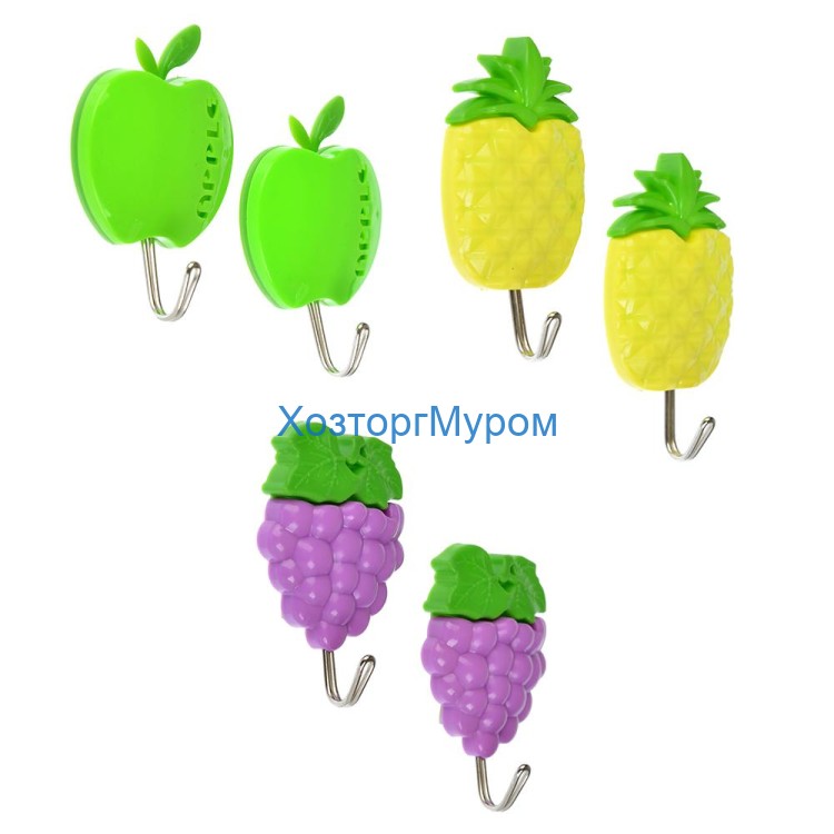Крючок на липучке WF-039 (фрукты) в ассортименте