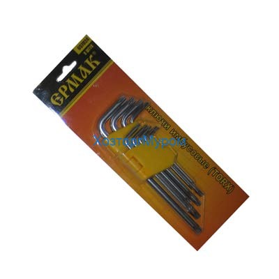 Набор ключей имбусовых TORX 9 шт.: Т10; Т15; Т20; Т25; Т27; Т30; Т40; Т45; Т50, Ермак 024