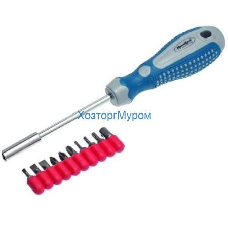 Отвертка-держатель бит 1/4", 100mmc и 10 насадок