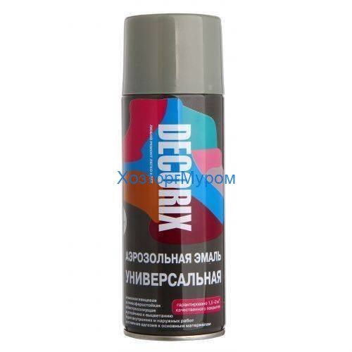 Краска эмаль аэрозоль 520мл, серая, DECORIX 0101-22DX
