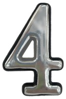 Цифра (номер) №4, (100*62), пластик хром