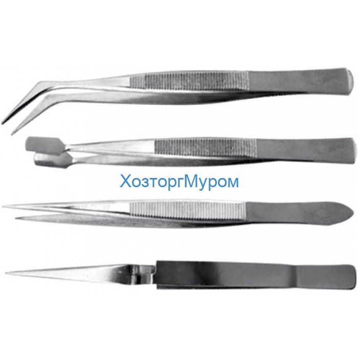 Набор пинцетов, 4 шт.нержавеющие, FIT 67443