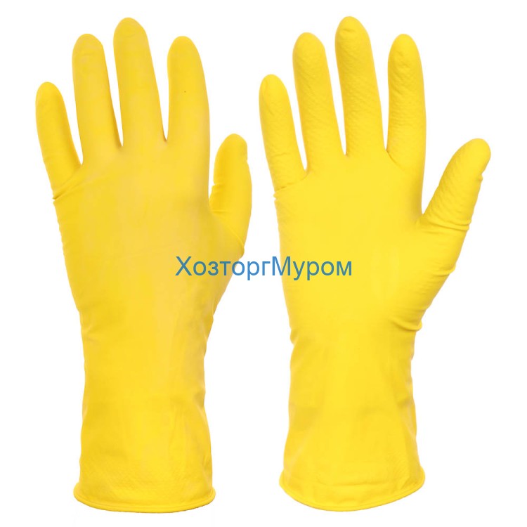 Перчатки латексные р-р M, желтые, хозяйственные, Archdale