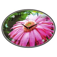 Часы настенные "Розовая гербера" 24х34см, пластик, стекло, 2434-109