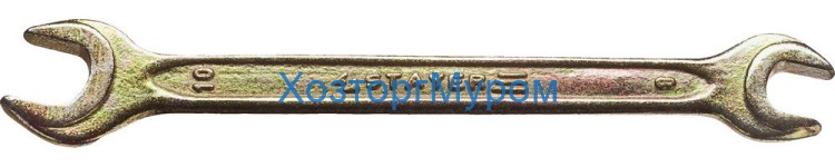 Ключ рожковый 8х10 мм, желтый цинк, STAYER 27038-08-10