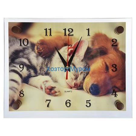 Часы настенные "Сладкие сны" стекло 25х20см, 1АА, арт.2026-119
