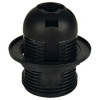 Эл. патрон Е-27-ППК, пластиковый с прижимным кольцом черный, Ecola AB7SPBEAY