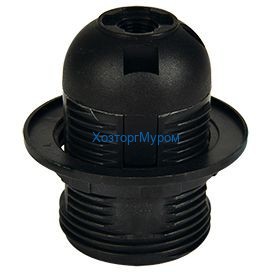 Эл. патрон Е-27-ППК, пластиковый с прижимным кольцом черный, Ecola AB7SPBEAY