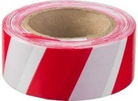 Лента сигнальная 50мм х 200м, (красно-белая) РМ