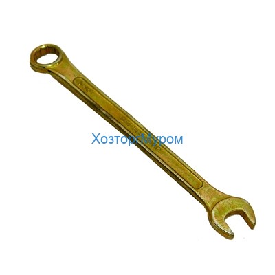 Ключ 13 мм комбинированный, желтый цинк, Ермак